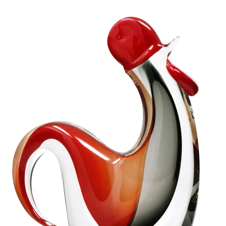 Hot Sculpture coq cristal rouge noir Bestiaire|Animaux Cristal