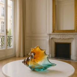 Hot Sculpture coquillage conque turquoise pm Bestiaire|Sculptures Cristal