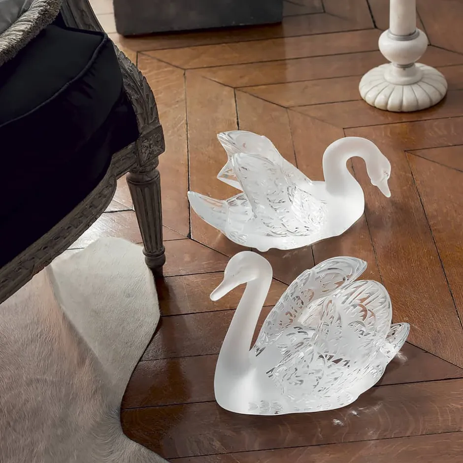 Outlet Sculpture cygne tête baissées lalique Bestiaire|Animaux Cristal