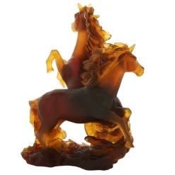Sculpture deux chevaux cavalcade daum Bestiaire|Animaux Cristal