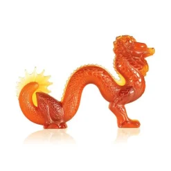 Sculpture dragon ambre lalique Sculptures Et Figurines|Animaux Cristal