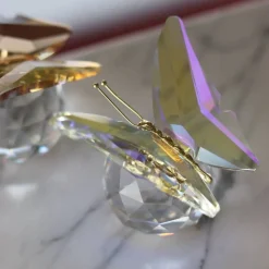 Sculpture Papillon porte-bonheur cristal Bestiaire|Animaux Cristal