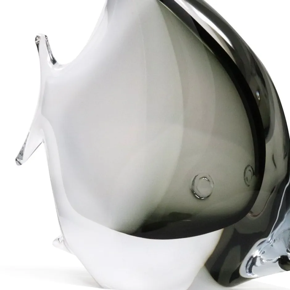 Clearance Sculpture poisson cristal blanc gris Bestiaire