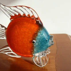 Clearance Sculpture poisson Néréide orange & turquoise Bestiaire|Animaux Cristal