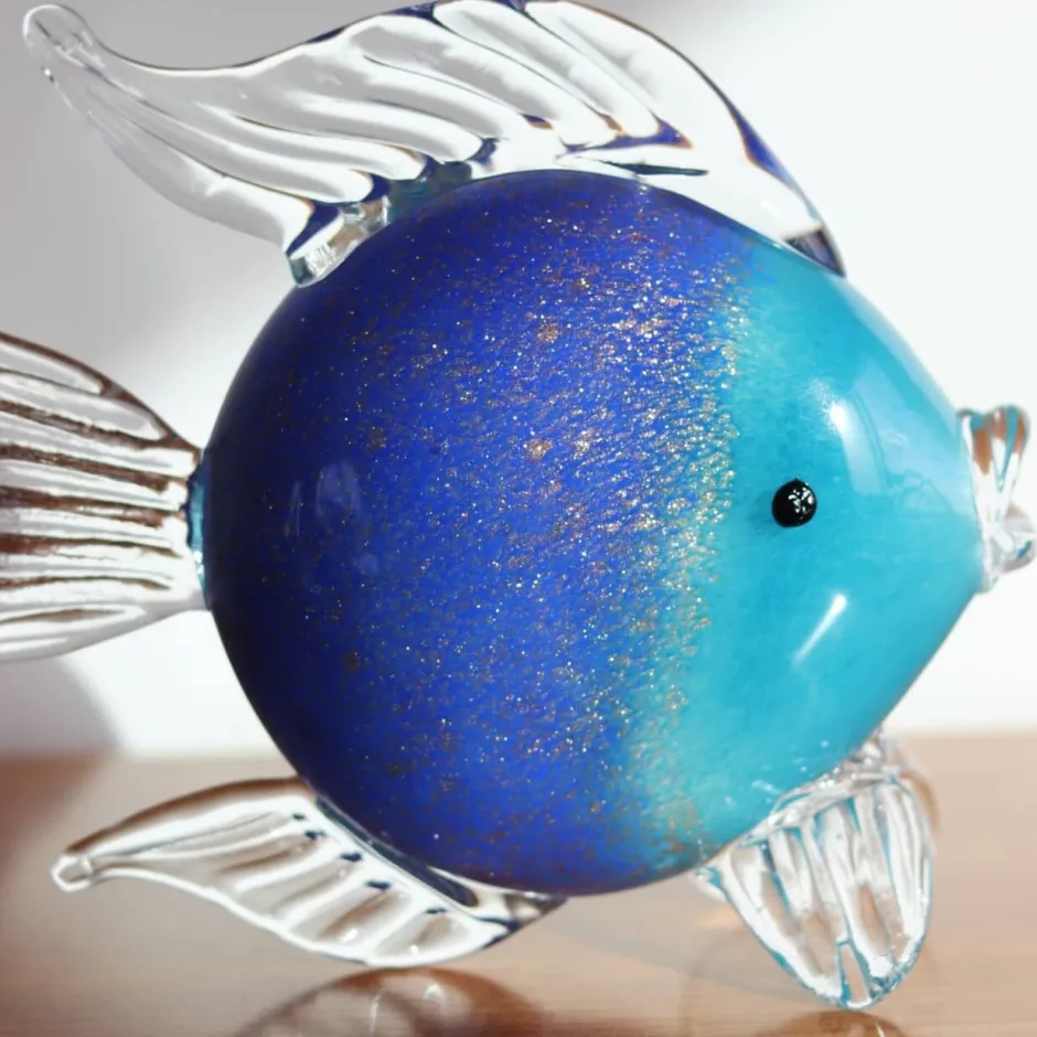 Hot Sculpture poisson Néréide saphir & turquoise Animaux Cristal|Bestiaire