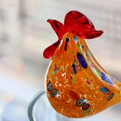 Discount Sculpture poule cristal orange Bestiaire|Animaux Cristal