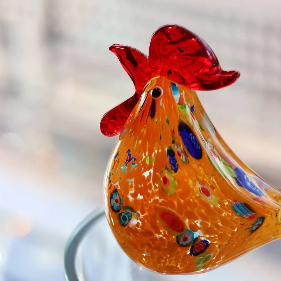 Discount Sculpture poule cristal orange Bestiaire|Animaux Cristal
