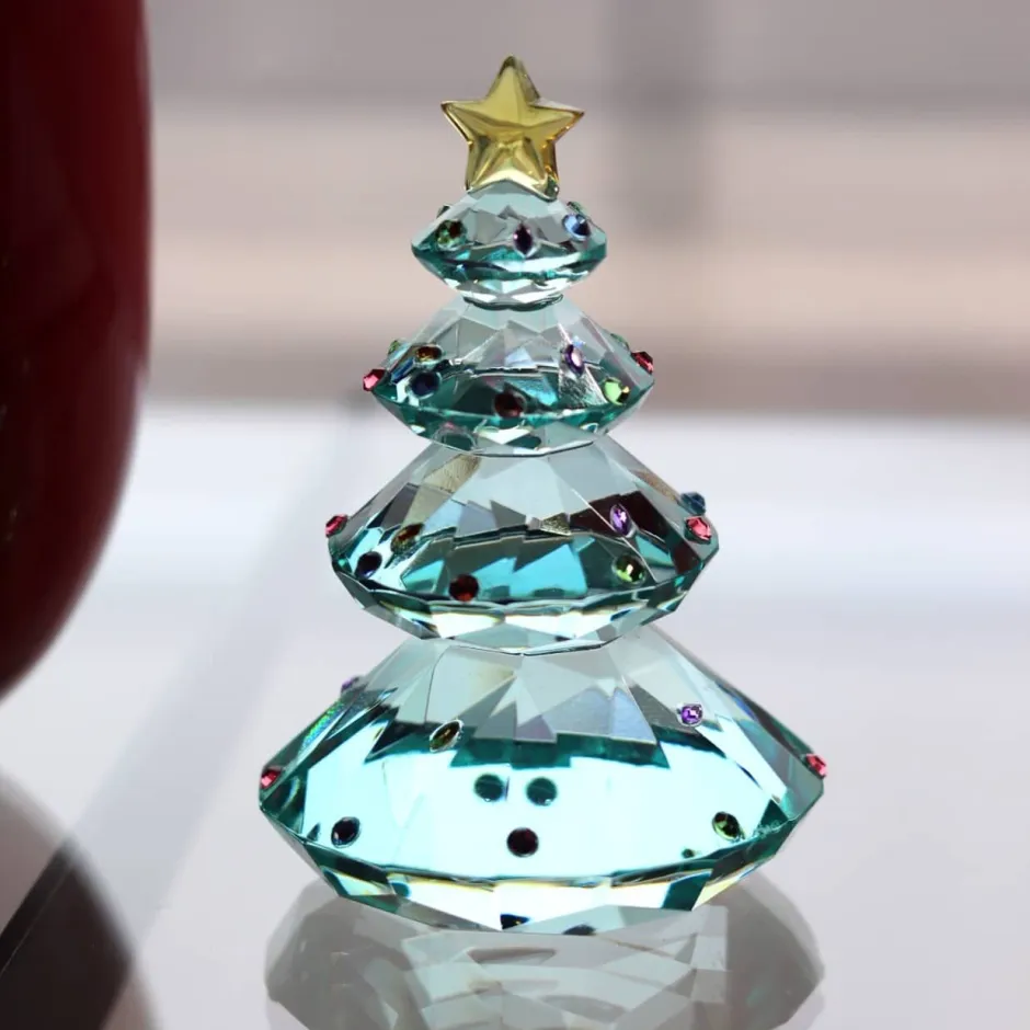 Hot Sculpture Sapin de Noël cristal turquoise édition 2025 Décoration