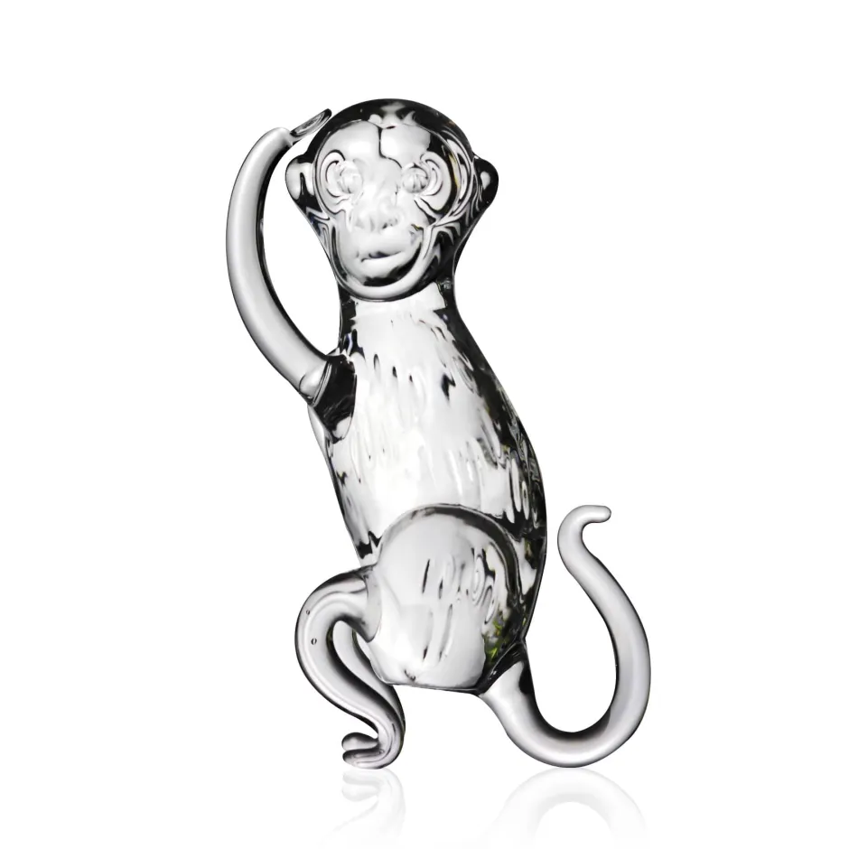 Sculpture singe cristal zodiaque chinois Animaux Cristal|Bestiaire