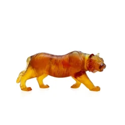 Sale Sculpture tigre ambre Daum Bestiaire|Animaux Cristal