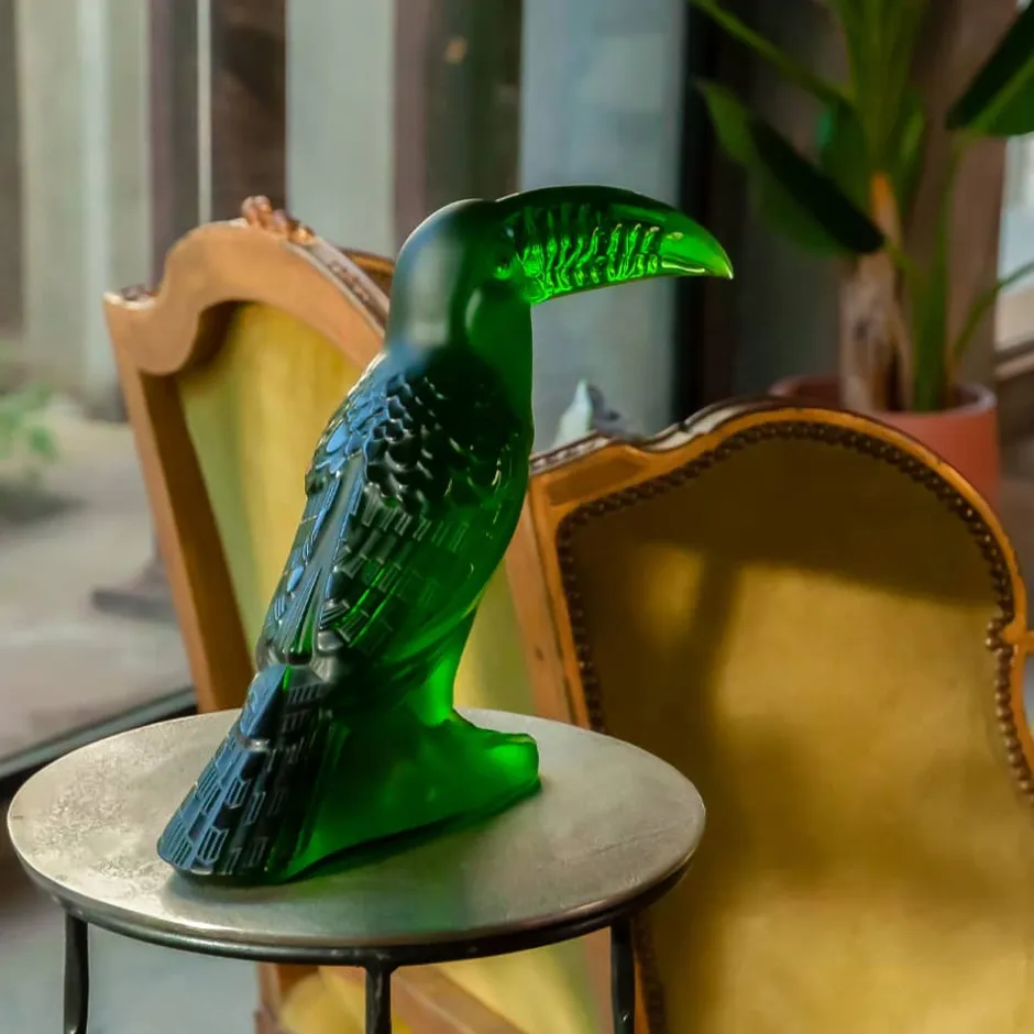 Online Sculpture Toucan vert Lalique Bestiaire|Sculptures Et Figurines