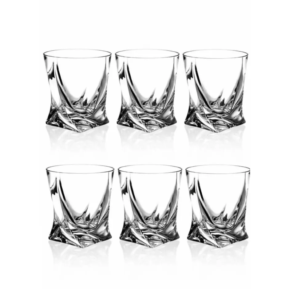 Online Set 6 gobelets quadro cristal de bohême Verre À Whisky|Coffrets Verres Cristal