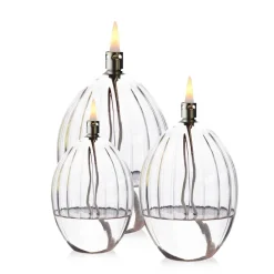 Outlet Set 3 lampes à huile élégance ovale Lampes Cristal|Coupes, Coupelles Et Photophores