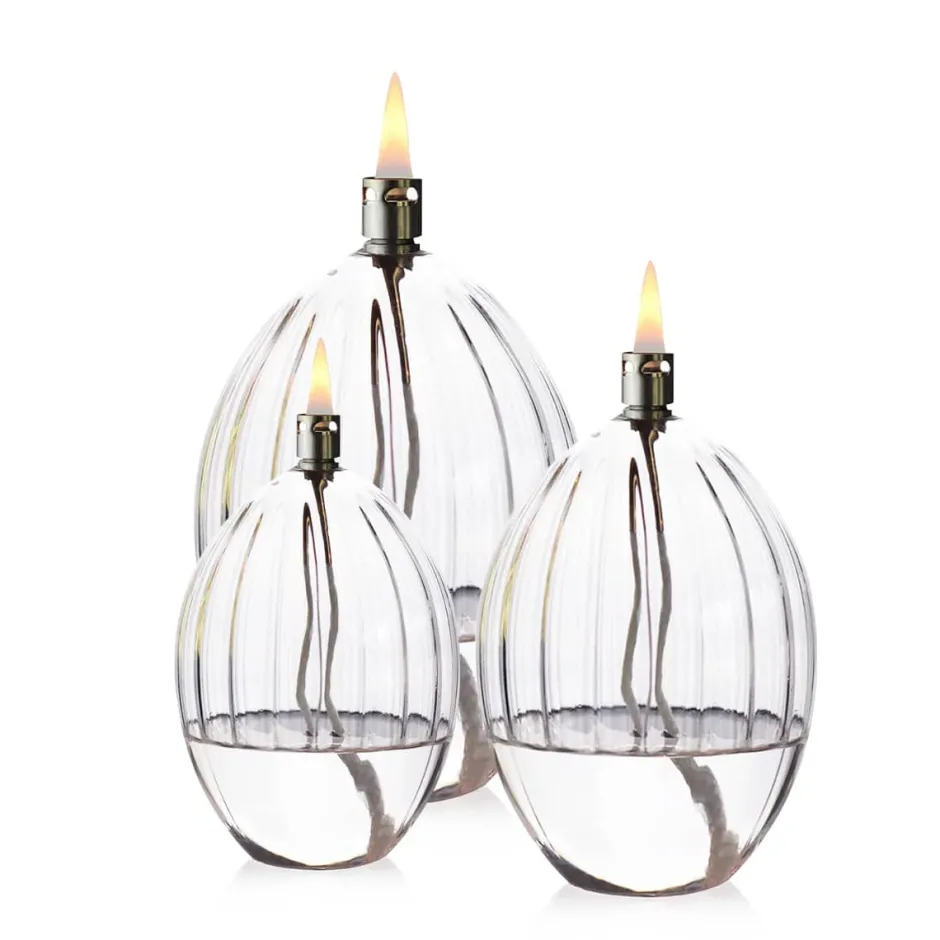 Outlet Set 3 lampes à huile élégance ovale Lampes Cristal|Coupes, Coupelles Et Photophores