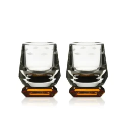 Hot Set 2 Whimsy ambre verre à whisky Reflections Copenhagen Verre À Whisky|Verre