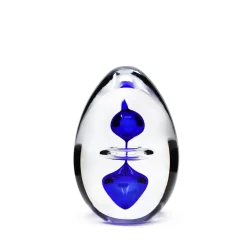 New Sulfure oeuf 3 éléments cristal bleu Décoration|Sulfures, Presse-Papiers Cristal