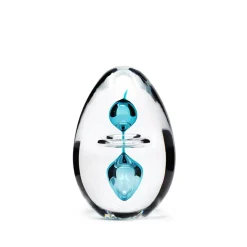 Sulfure oeuf 3 éléments cristal turquoise Sulfures, Presse-Papiers|Décoration