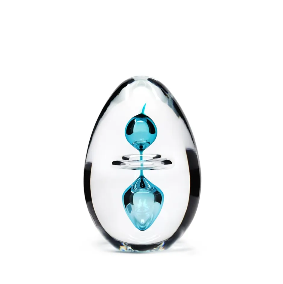 Sulfure oeuf 3 éléments cristal turquoise Sulfures, Presse-Papiers|Décoration