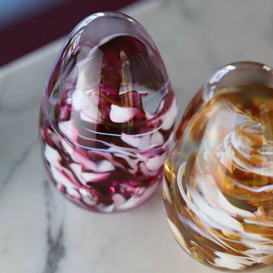 Sulfure œuf cristal rose Lorraine Décoration|Sulfures Cristal