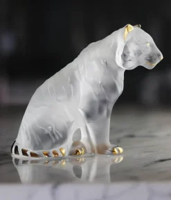 Clearance Tigre assis cristal lalique Bestiaire|Sculptures Et Figurines