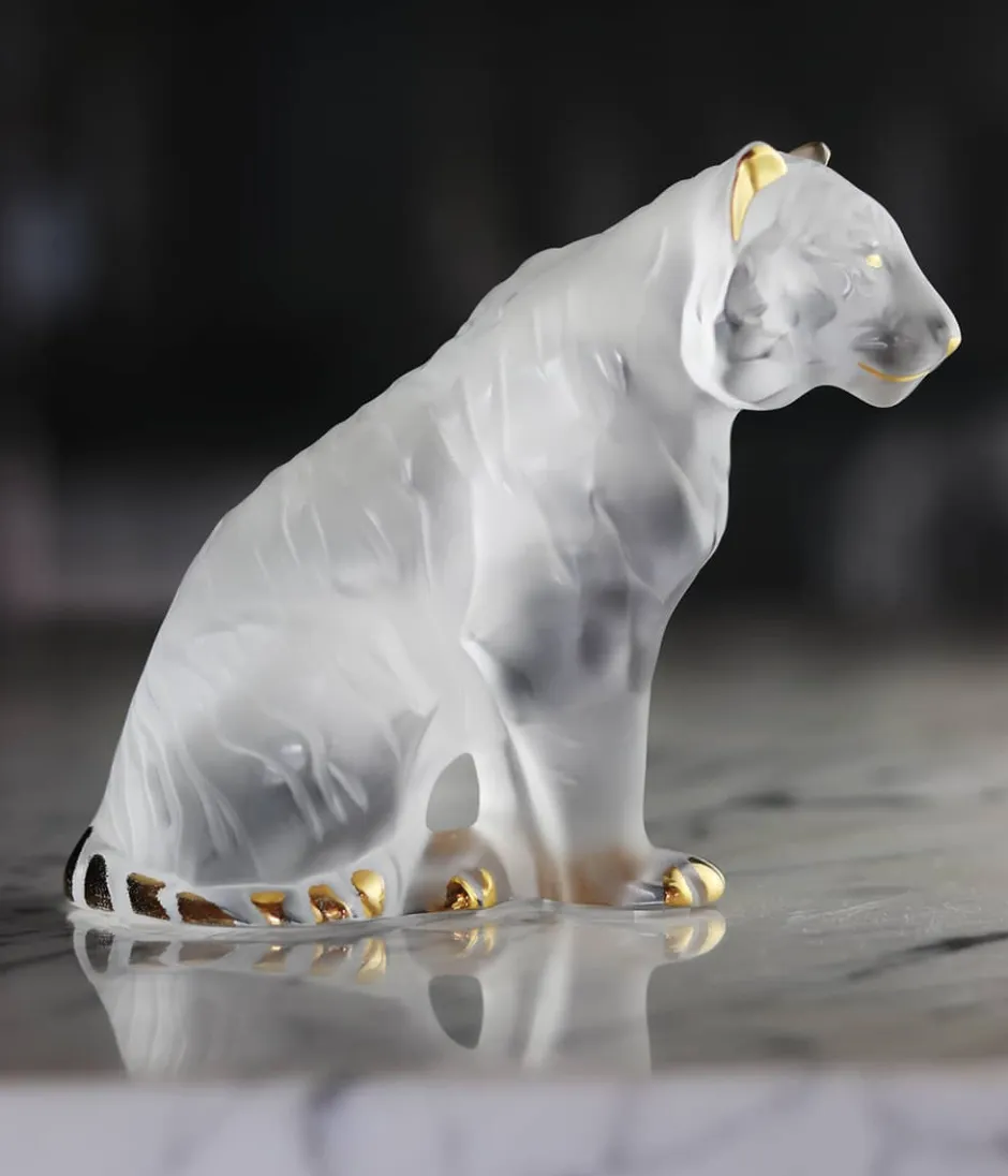 Clearance Tigre assis cristal lalique Bestiaire|Sculptures Et Figurines