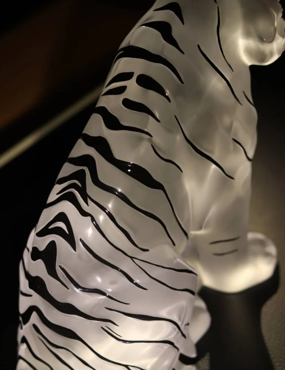 New Tigre assis émaillé noir lalique Sculptures Et Figurines|Bestiaire