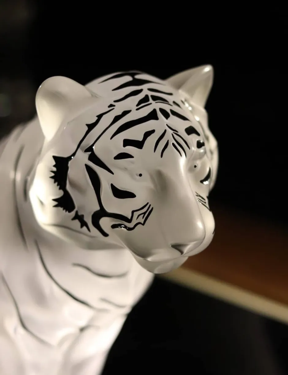 New Tigre assis émaillé noir lalique Sculptures Et Figurines|Bestiaire
