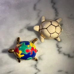 Clearance Tortue porte-bonheur ivoire & or Émaux de Longwy Animaux|Animaux Cristal