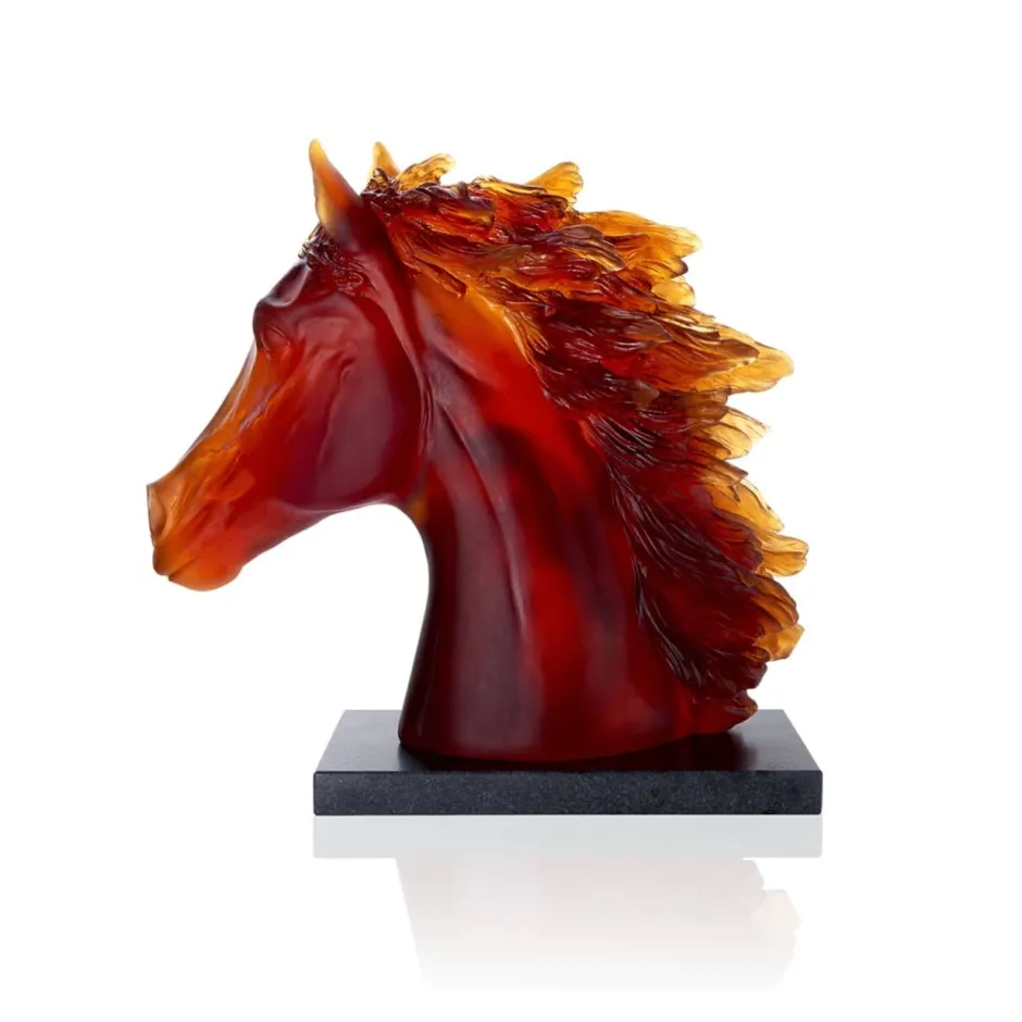 Clearance Tête de cheval ambre Daum Editions D’Art|Bestiaire