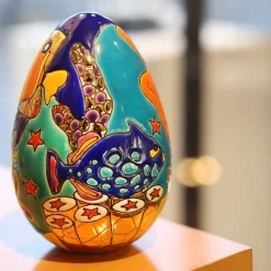 Discount Œuf aqua tropicale Émaux de Longwy Sulfures, Presse-Papiers Cristal|Œufs