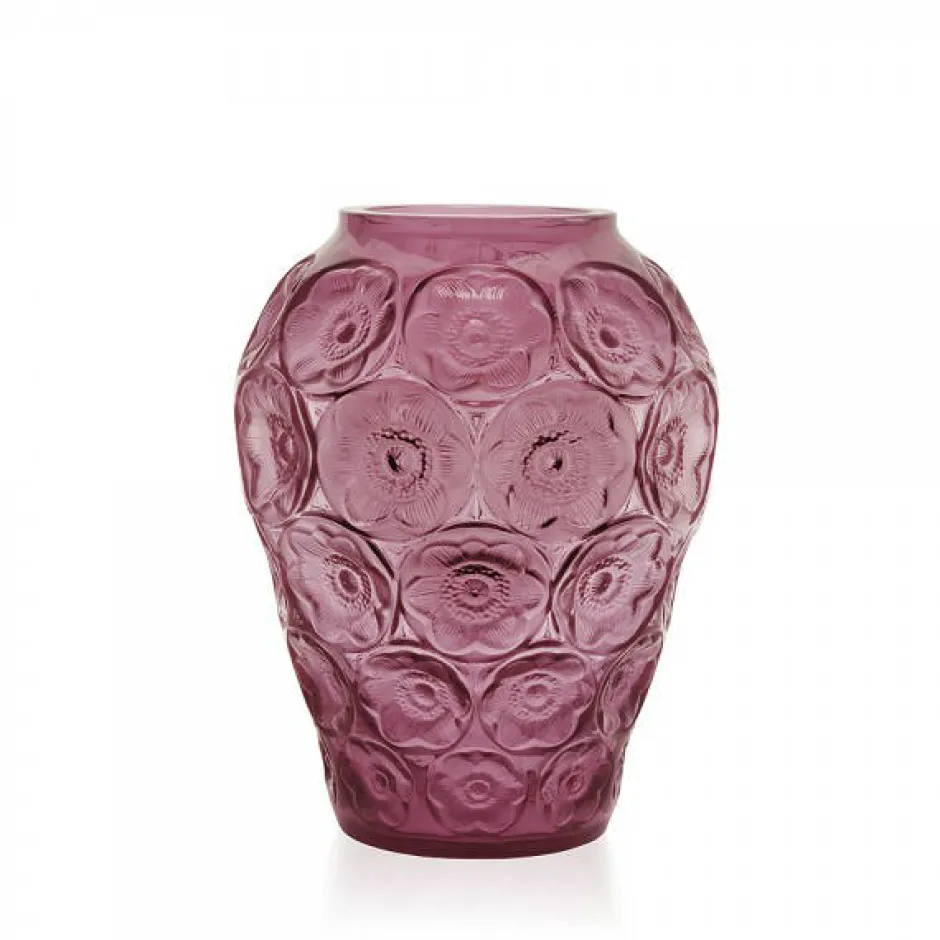 Hot Vase anémones mm fuchsia lalique Vases|Vases Cristal Couleur