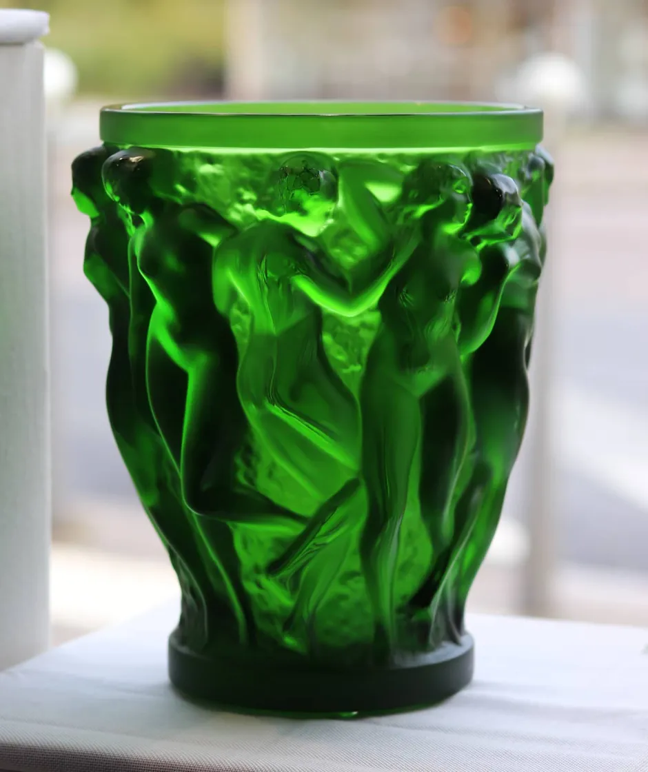 Discount Vase bacchantes vert amazone lalique Vases|Vases Cristal Clair