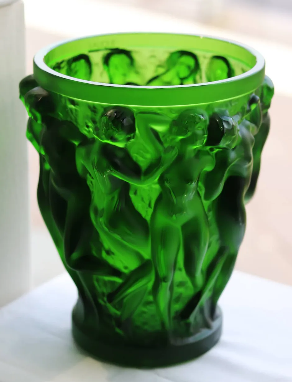 Discount Vase bacchantes vert amazone lalique Vases|Vases Cristal Clair