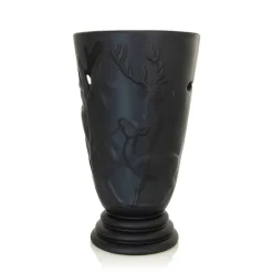 Vase cerf noir Faïence de Lunéville Lunéville