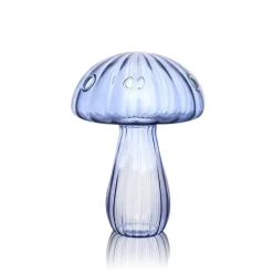 Best Vase champignon verre bleu Vases|Vases Cristal Clair