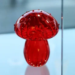 Hot Vase champignon verre rouge Vases|Vases Cristal Clair