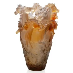 New Vase cheval cavalcade magnum brun glacé daum Vases|Editions D’Art