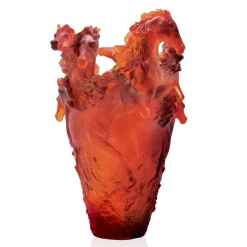Outlet Vase cheval cavalcade magnum ambre daum Vases|Editions D’Art