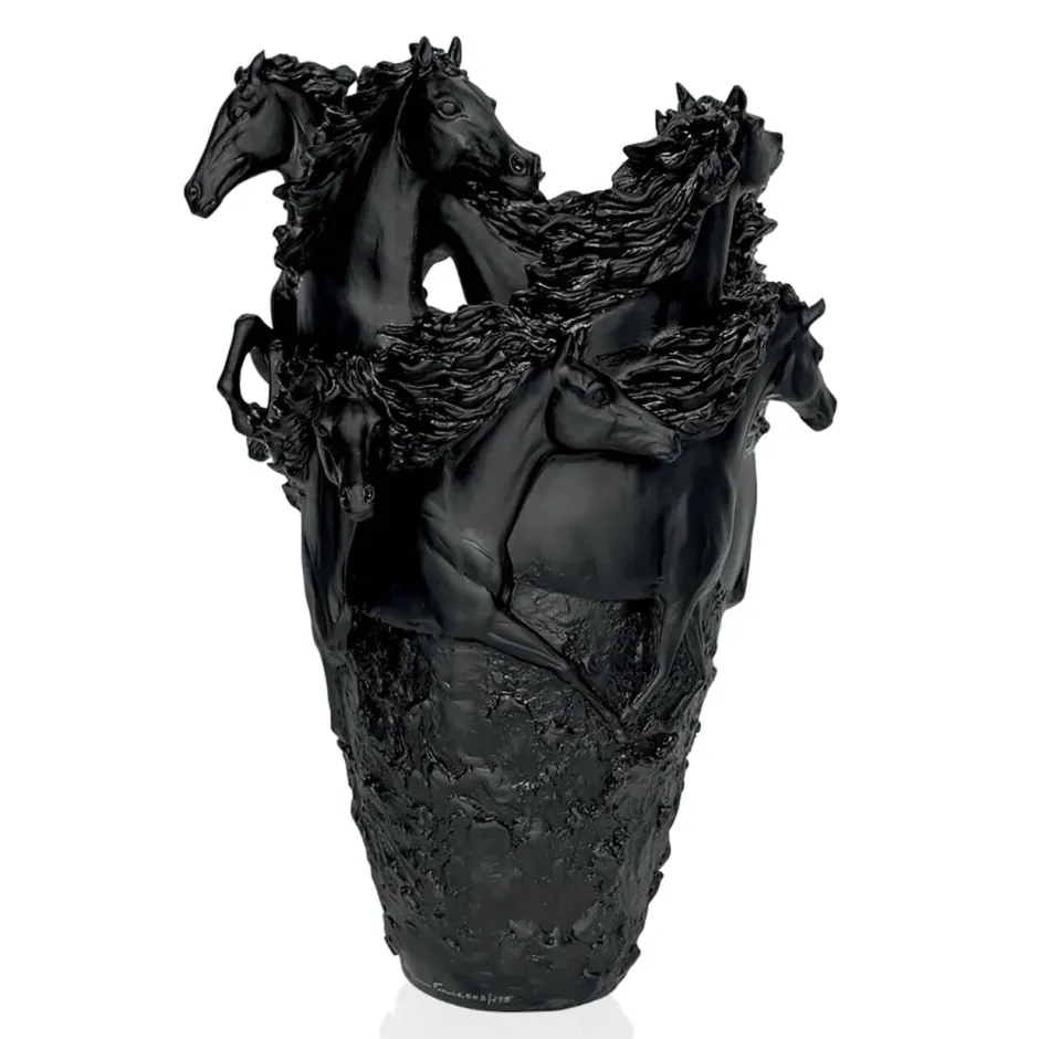 Clearance Vase cheval cavalcade noir Daum Vases|Editions D’Art
