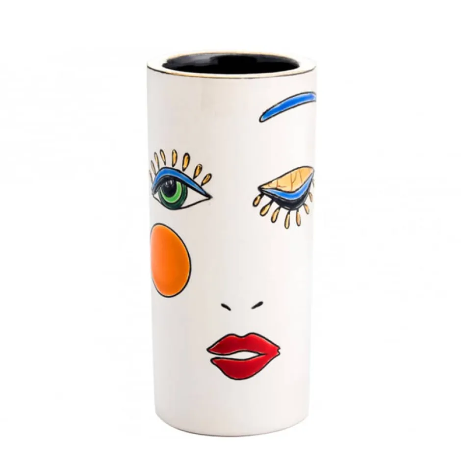 Sale Vase cornet Happy Face 14 CM Émaux de Longwy Vases & Boules|Vases Cristal Couleur