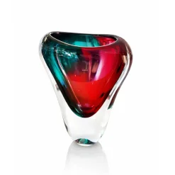 New Vase cristal art déco rouge turquoise Vases|Vases Cristal Couleur