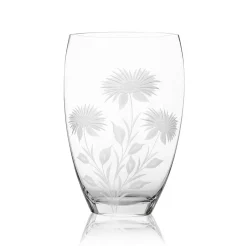 Online Vase cristal fleur gravé main Vases|Vases Cristal Clair