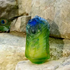 Vase fleur de paon exotique pm Daum Vases|Vases Cristal Couleur