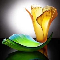 Hot Vase gm ginkgo daum Vases|Vases Cristal Couleur