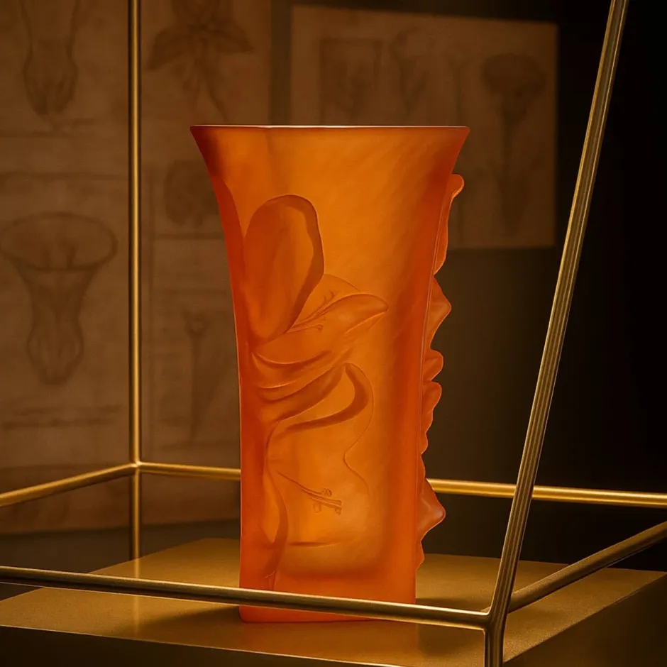 Online Vase Lys ambre mandarine Daum Vases|Vases Cristal Couleur