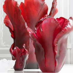 Online Vase magnum tulipe rouge daum Vases|Vases Cristal Couleur