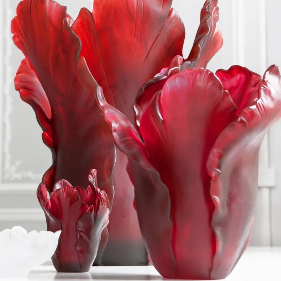 Online Vase magnum tulipe rouge daum Vases|Vases Cristal Couleur