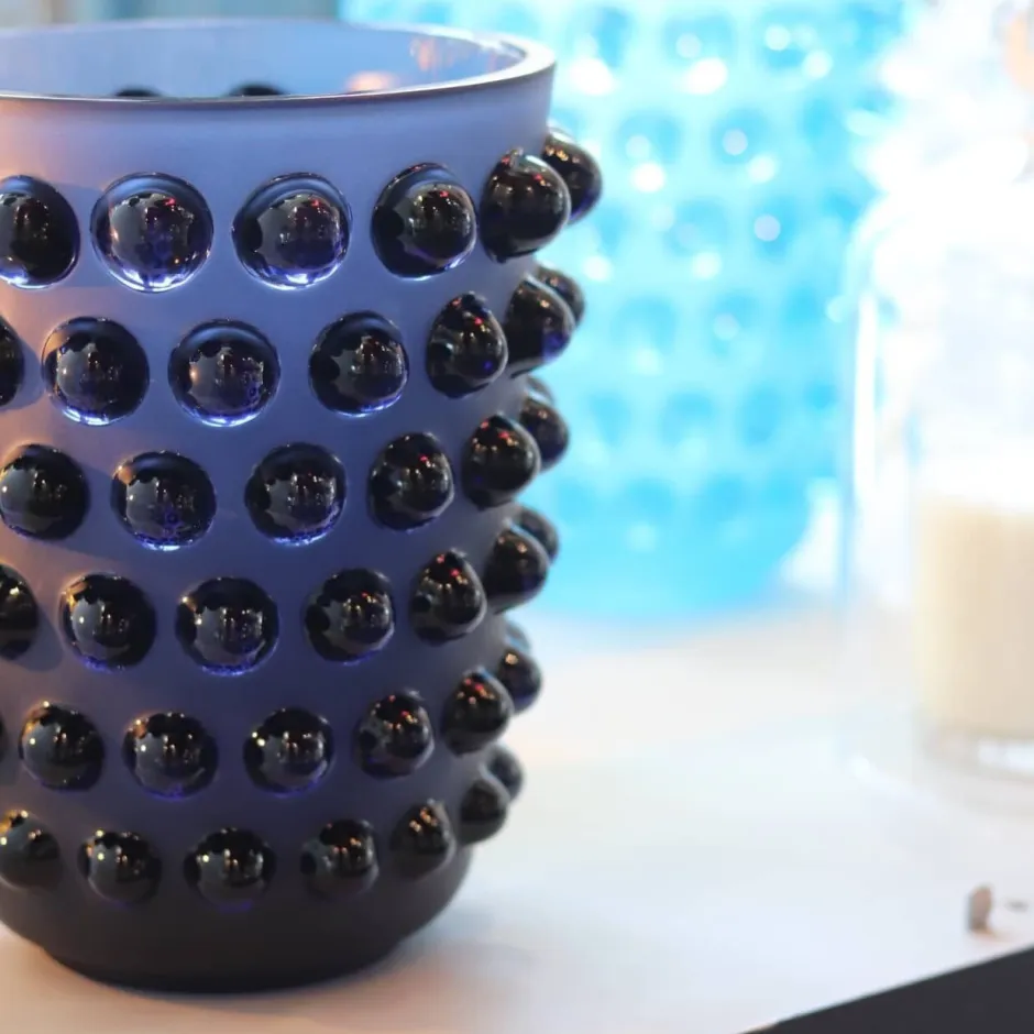 Sale Vase mossi bleu midnight Lalique Vases|Vases Cristal Clair