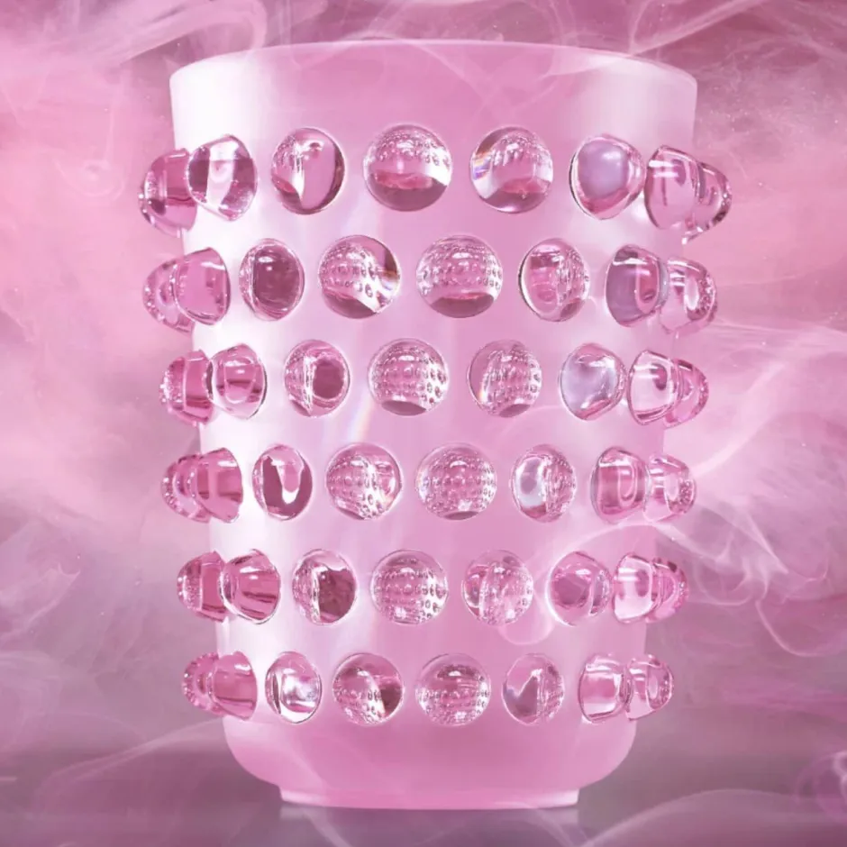 Clearance Vase mossi lustré rose Lalique Vases|Vases Cristal Clair