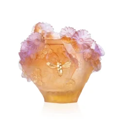 Online Vase moyen modèle Or d’Abeille Daum Vases Cristal Couleur|Vases